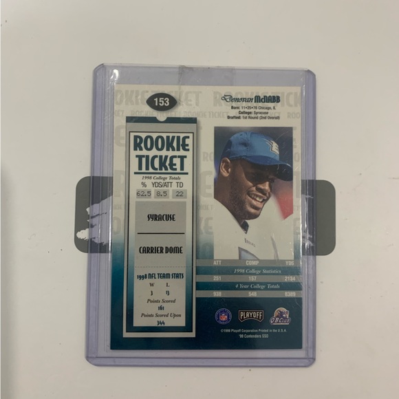 Donovan McNabb Rookie ticket card - Picture 2 of 2